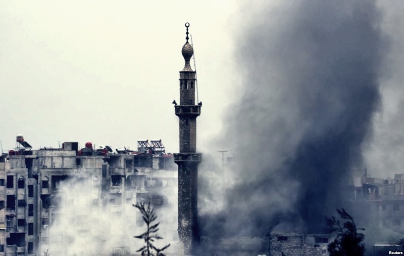 a standing Syrian minaret- where the call to prayer is sounded